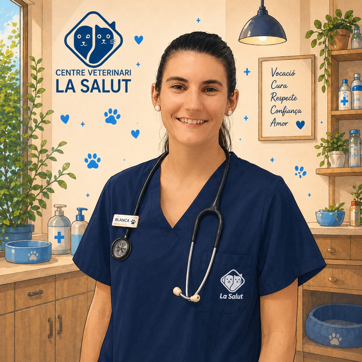 Retrat professional de la Blanca al Centre Veterinari La Salut